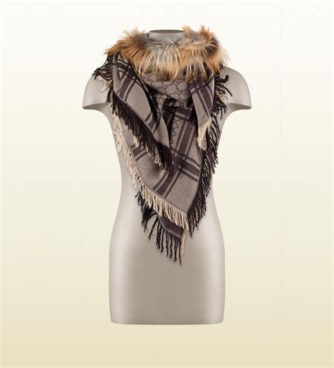 gucci women scarves|gucci scarves with fur trim.